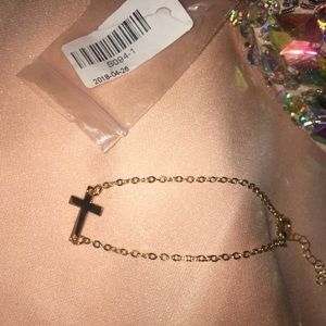 Ankle cross bracelet